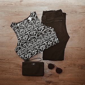 H&M Geometric Print Crop Top